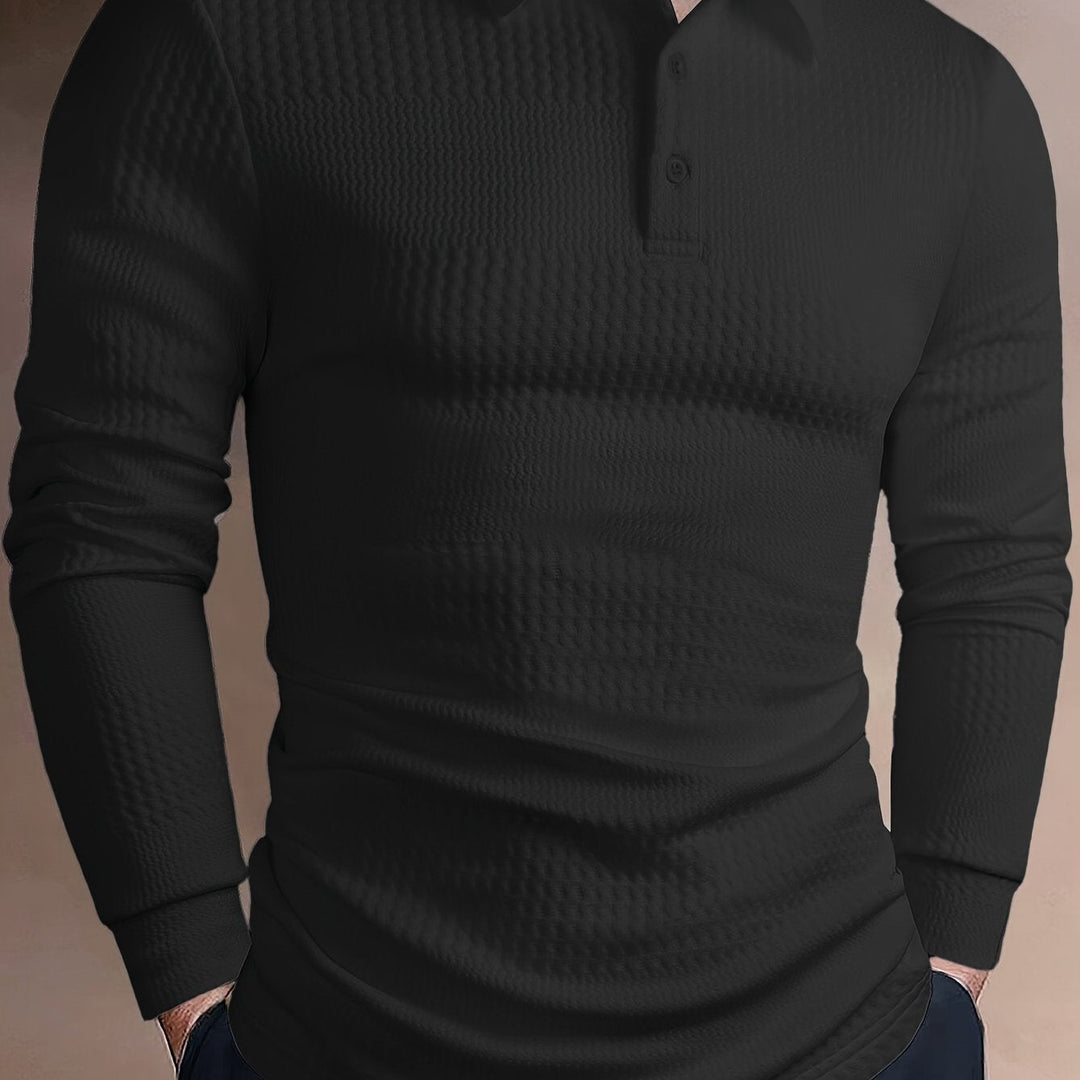 Fletcher | Textured Longsleeve Polo Shirt