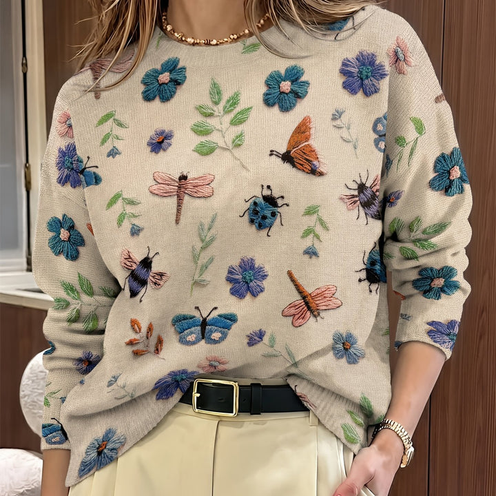 Elsie | Botanische Print Crewneck Trui