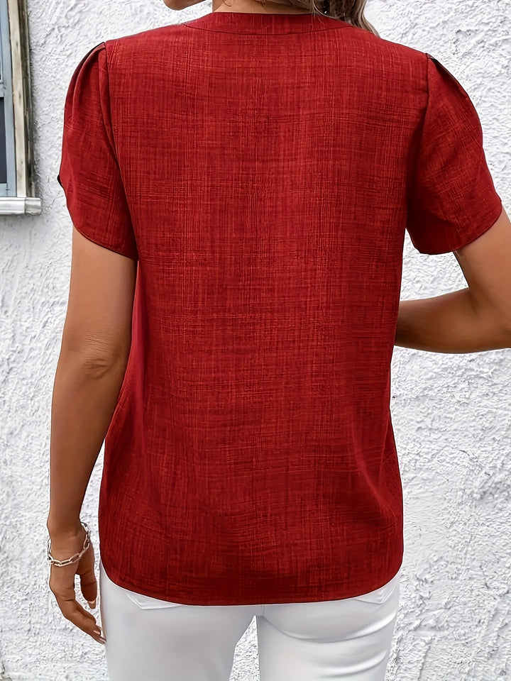 Heather | Blouse met Petal Mouwen en V-hals