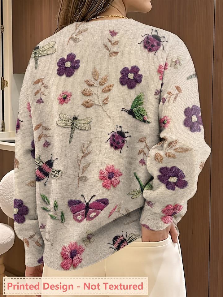 Elsie | Botanische Print Crewneck Trui