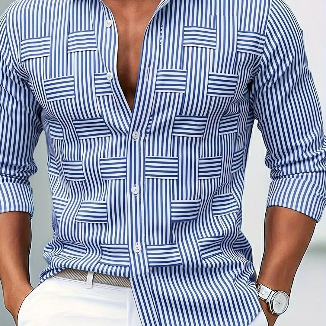 Gabriel | Verfijnde Gestreepte Lange Mouwen Shirt