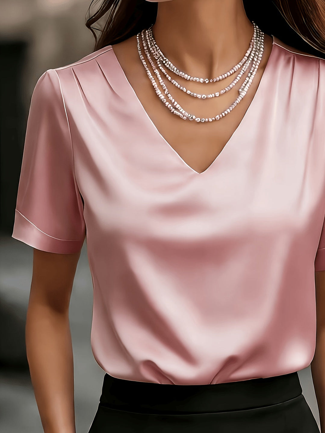 Estelle | Gedrapeerde V-Hals Blouse