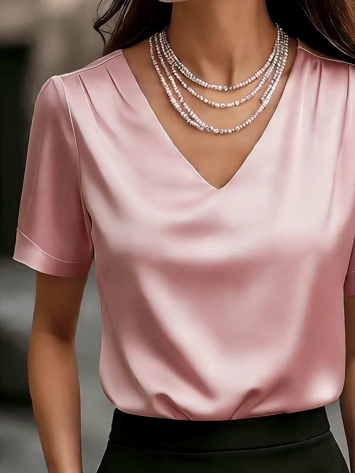 Estelle | Gedrapeerde V-Hals Blouse