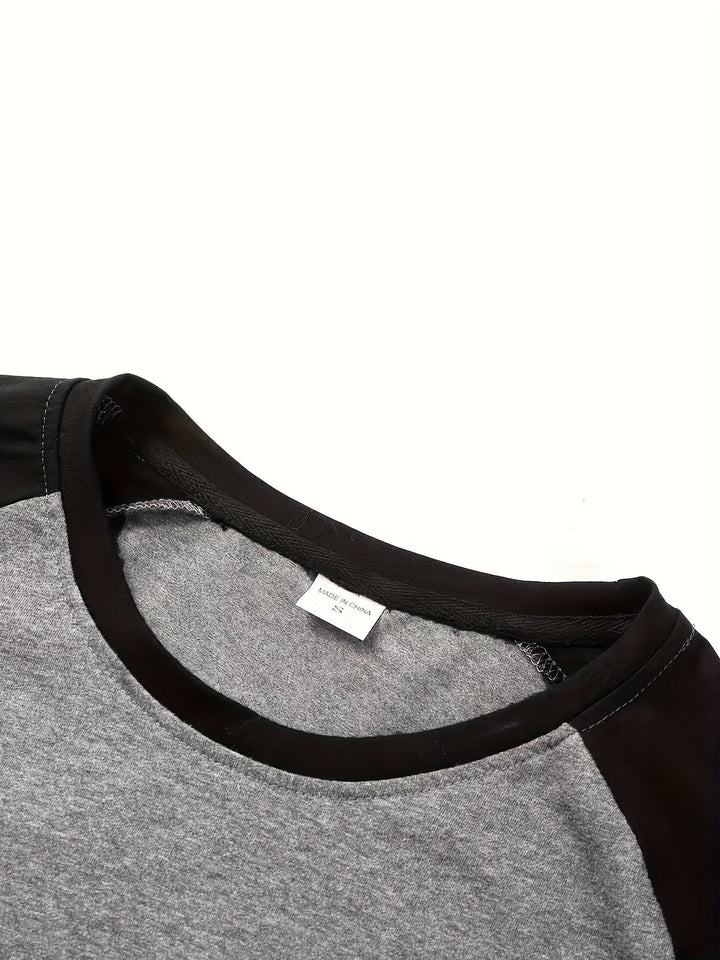 Trevor | Twee-Tone Raglan Lange Mouwen Top
