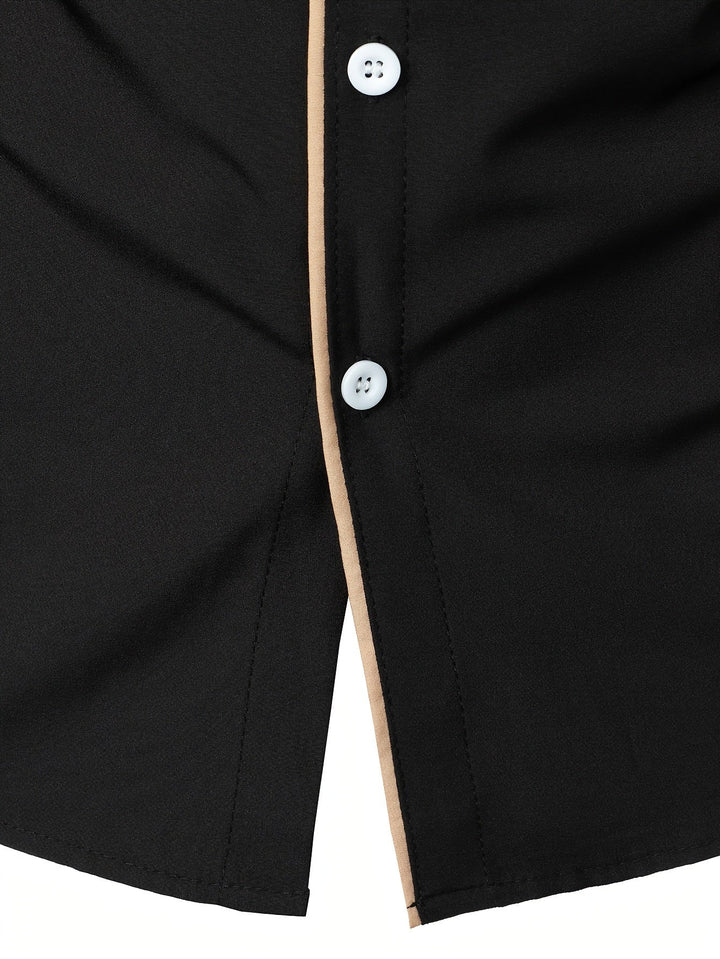 Lucille | Contrast-Trim Lange Mouw Shirt