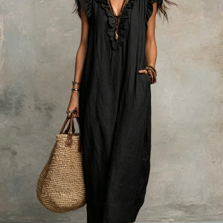 Marisol | Ruffled Bohemian Maxi Jurk