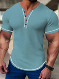 Vaughn | Textured Short Sleeve Henley Shirt