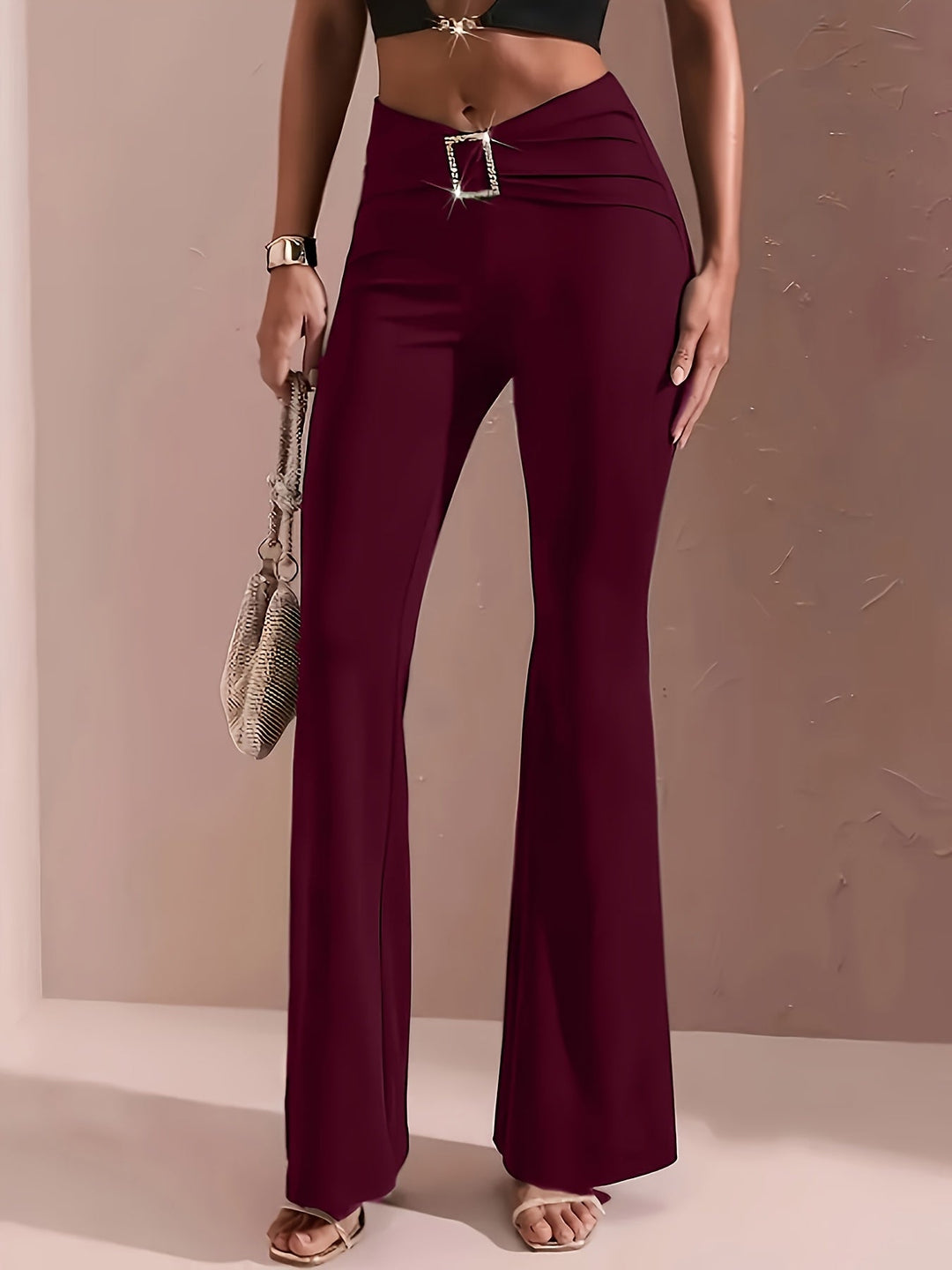Rozemarijn | Hoge Taille Uitlopende Broek