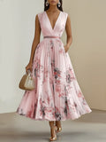Betty | Elegante Mouwloze Lange V-Hals Jurk