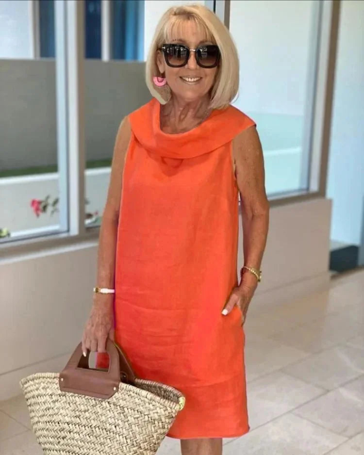 Tonya | Casual Mouwloze Ronde Hals Jurk