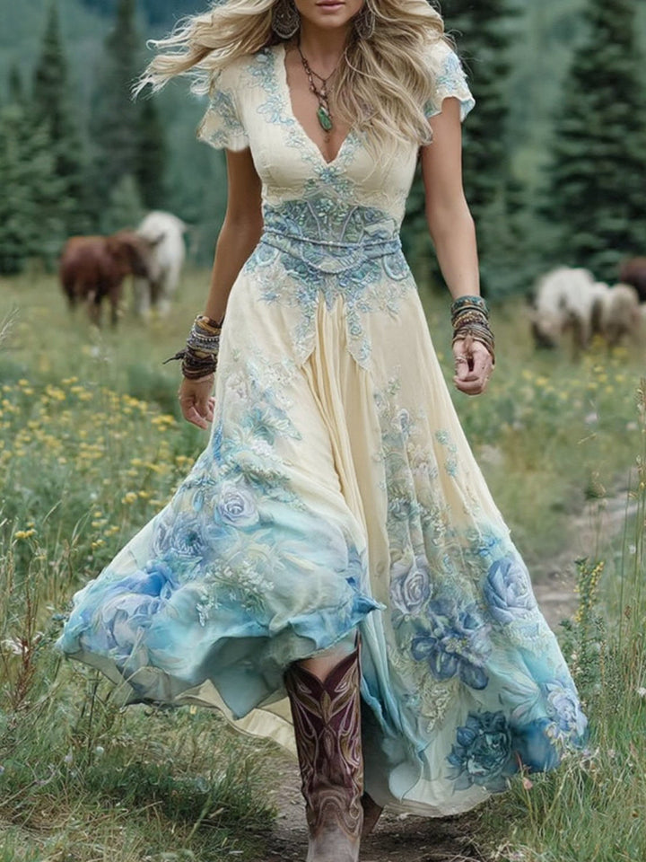 Natalie | Elegante Bloemen Maxi Jurk