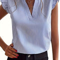 Rowan | Ruffle-Mouw V-Hals Blouse
