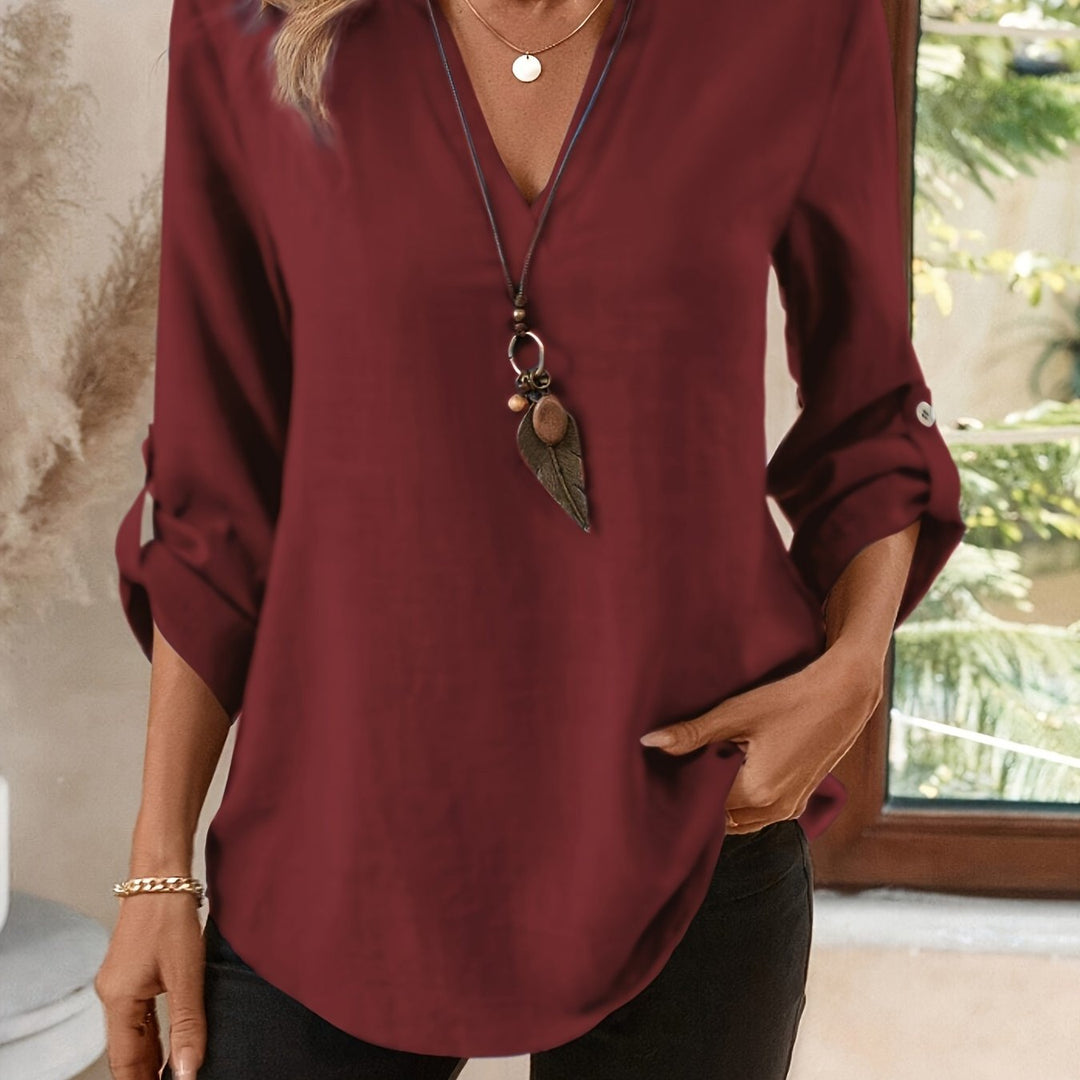 Corinne | Verfijnde V-Hals Blouse