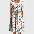Scarlett | Elegante Ronde Hals Gedrukte Jurk