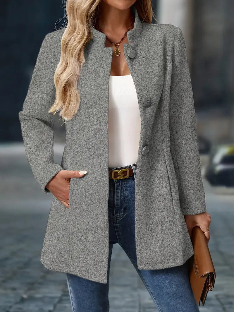 Juliette | Elegante Staande Kraag Knopenjas