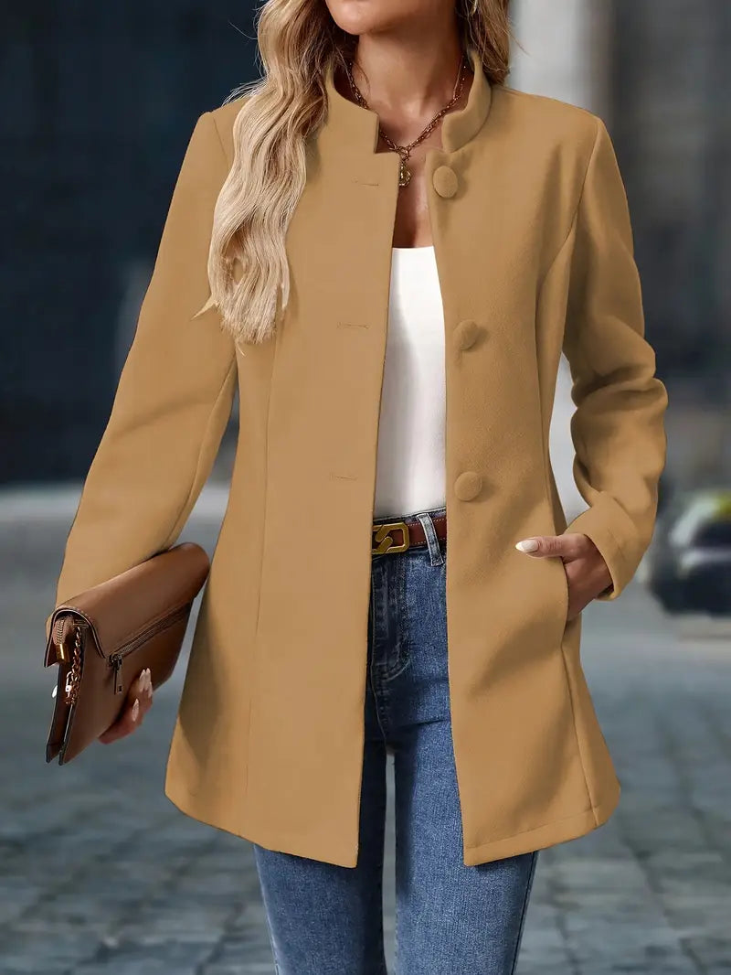 Juliette | Elegante Staande Kraag Knopenjas