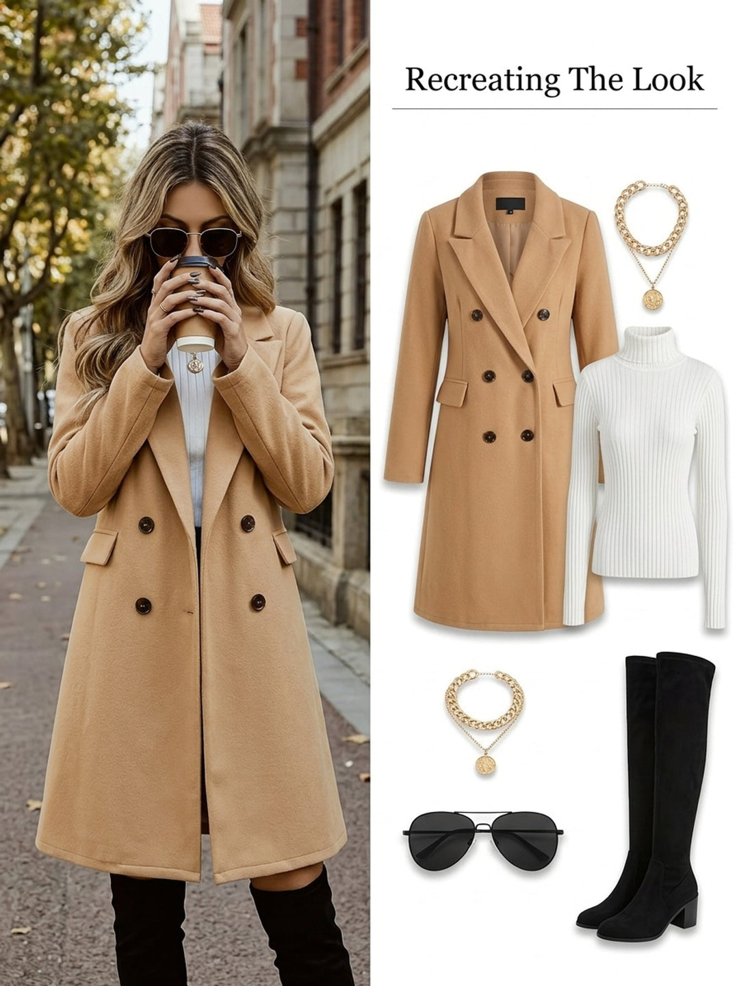Helena | Mid-Length Dubbelzijdige Jas