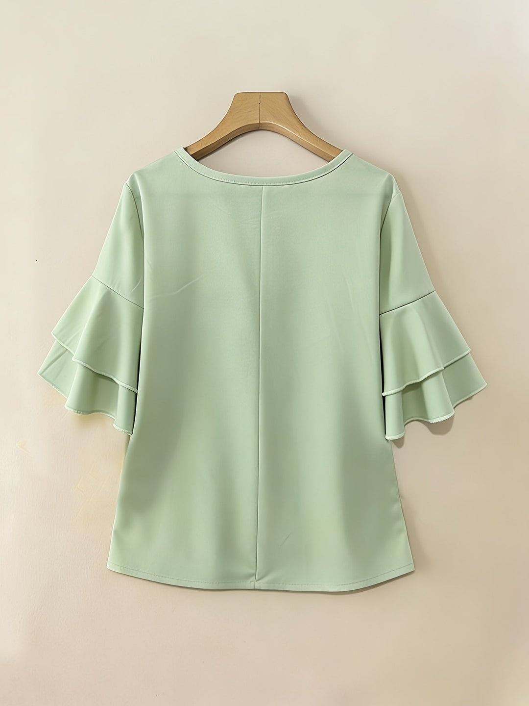 Karen | Blouse met Flared Mouwen en Plissé