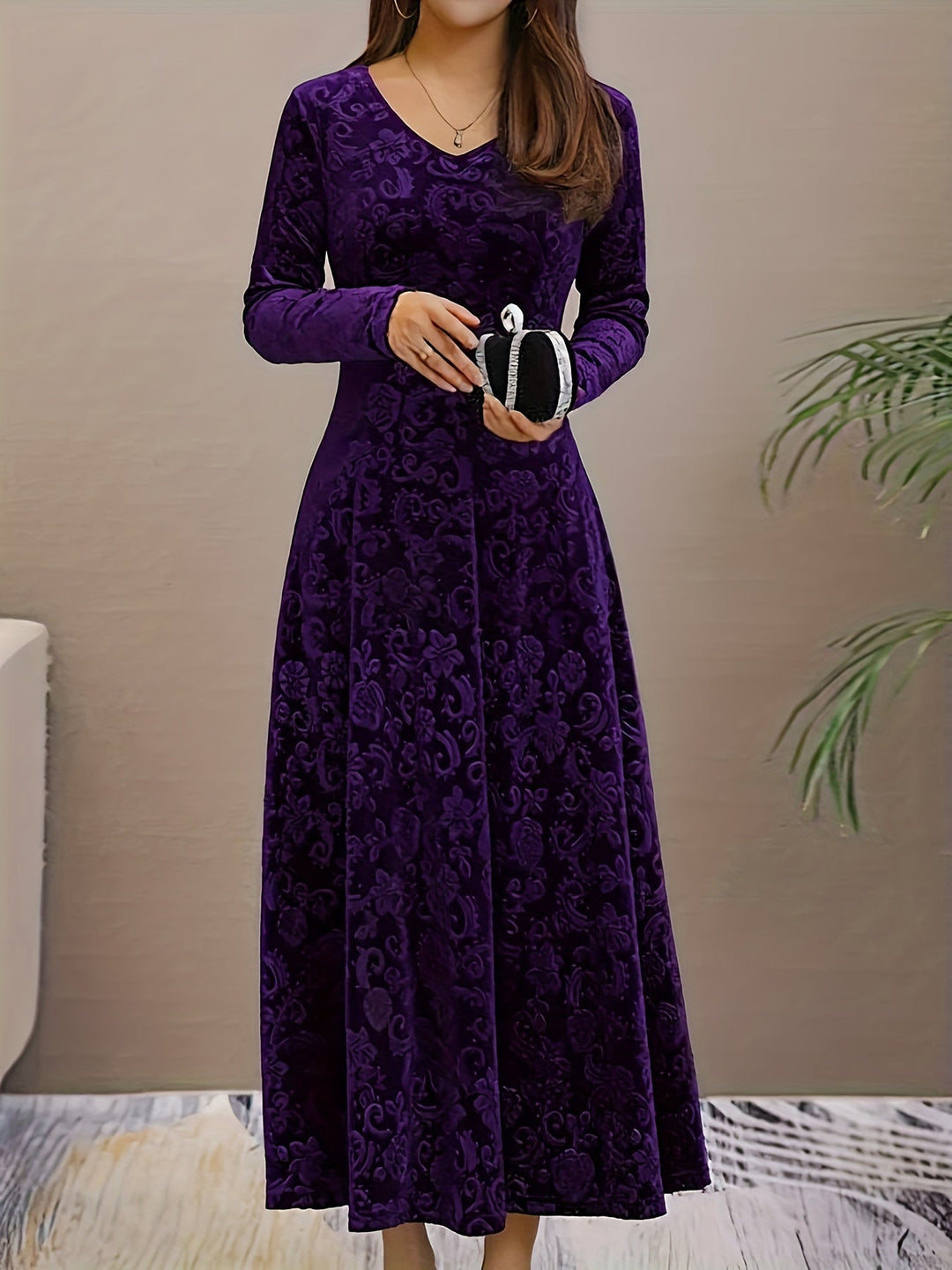 Adeline | Elegante Midi-jurk met Lange Mouwen