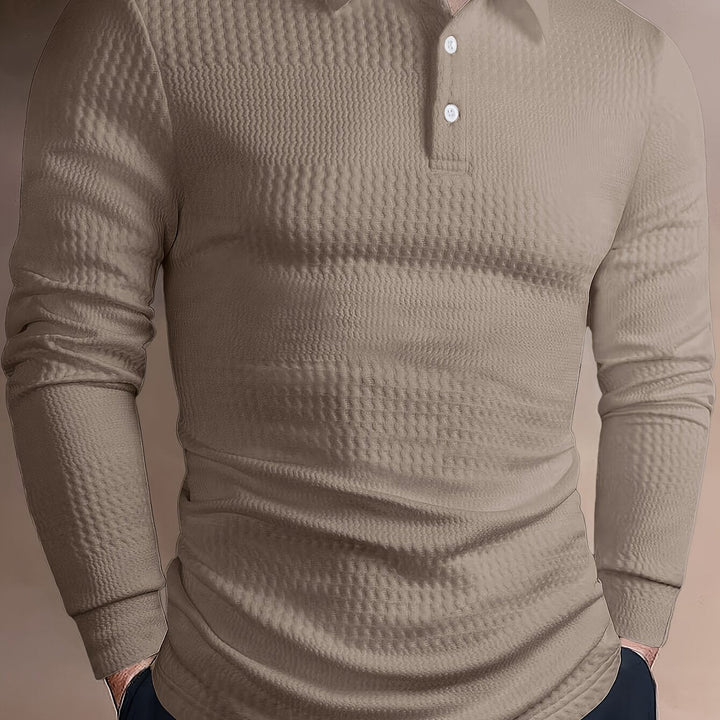 Fletcher | Textured Longsleeve Polo Shirt