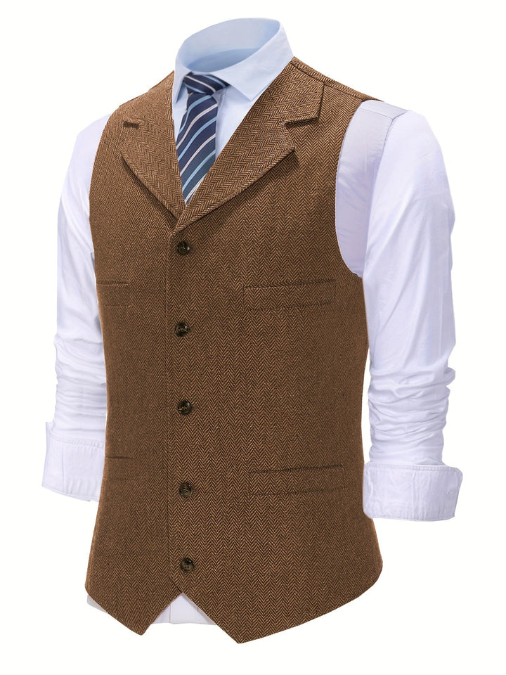 Byron | Verfijnde Haringbone Gilet
