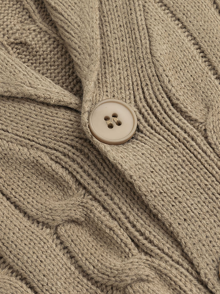 Walter | Cardigan met Sjaalkraag en Kabelpatroon