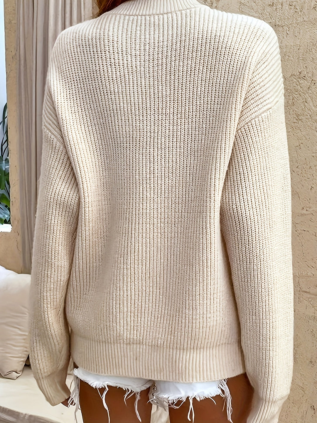 Cecilia | Geribbelde Henley Trui