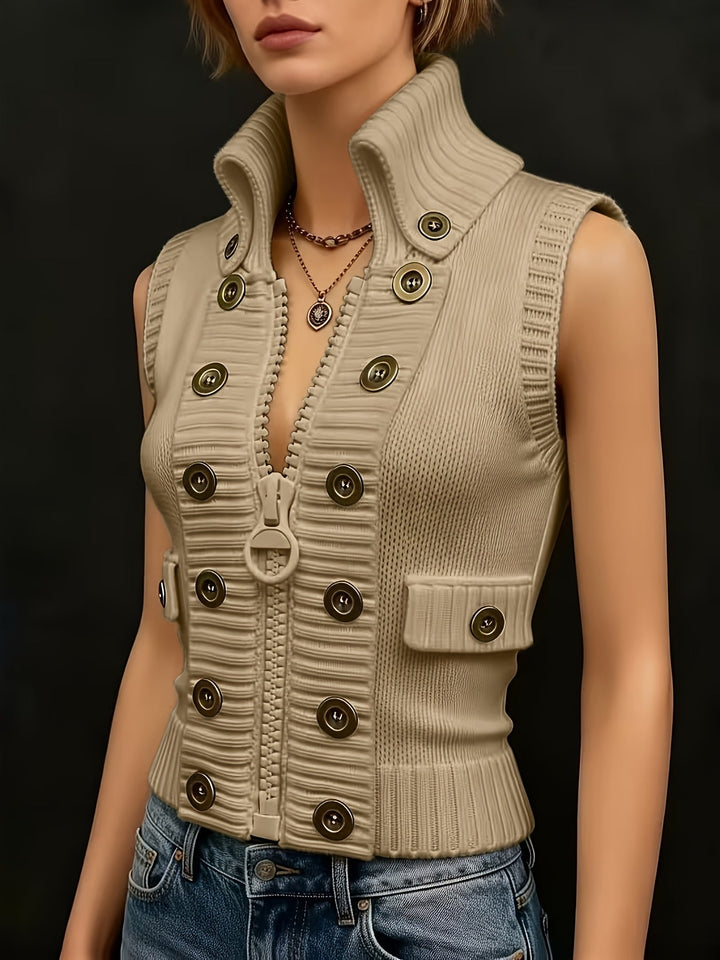 Tessa | Hoge-Kraag Zip Vest