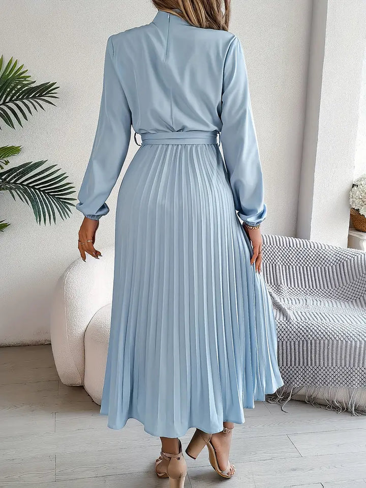 Isabelle | Midi-jurk met lange mouwen en ceintuur