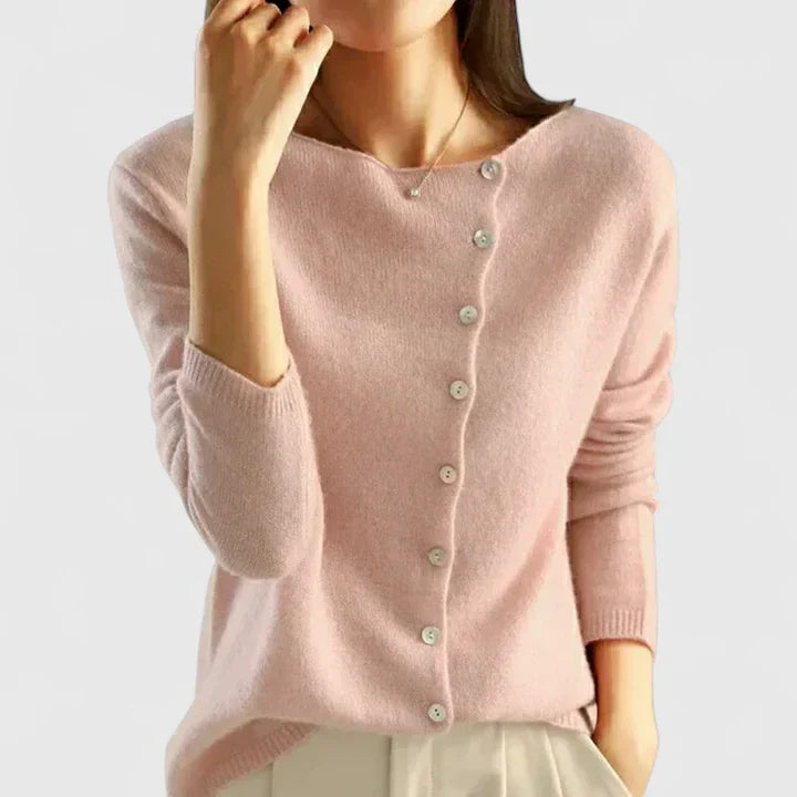 Lorna | Asymmetrische Knopen Cardigan