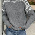 Corinna | Contrast-Trim Mock-Neck Sweater
