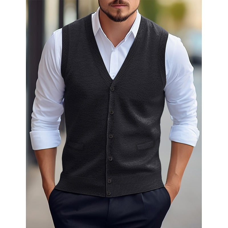 Leonard | Geknoopte V-Hals Sweater Vest