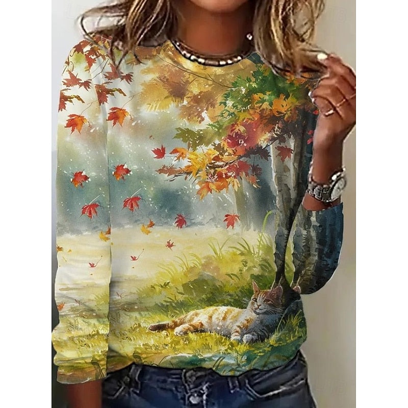 Penelope | Botanische Print Lange Mouwen Top
