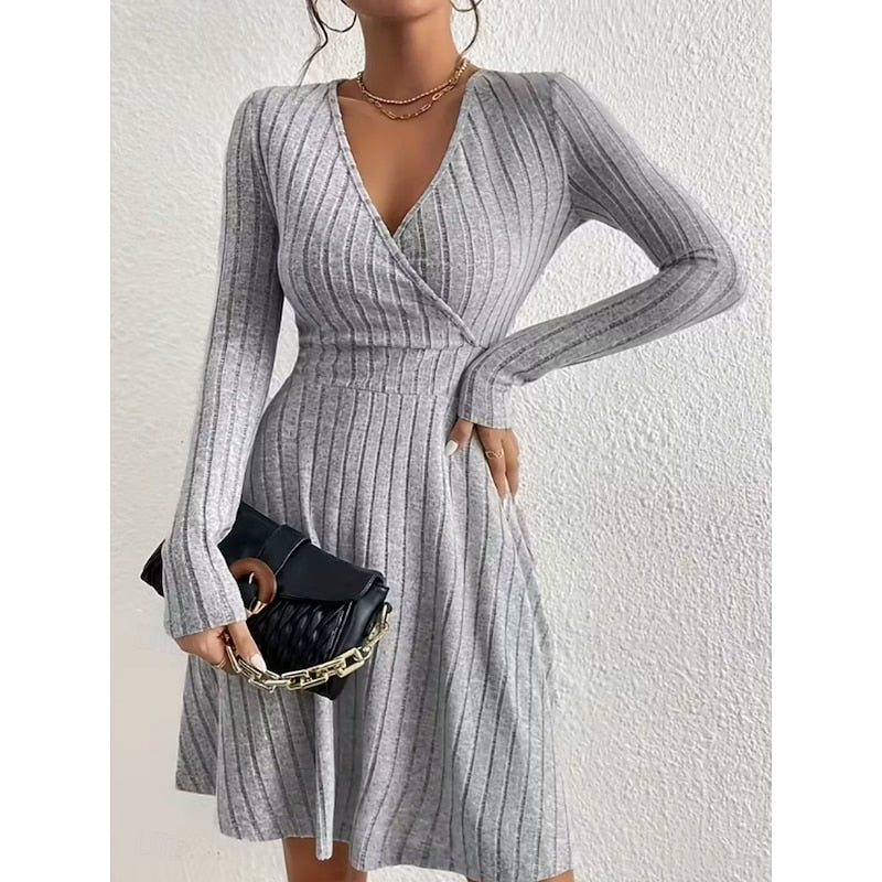 Yvonne | Wrap-Neck A-Lijn Jurk