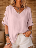 Rosanna | Ontspannen Blouse met Knopenmouwen