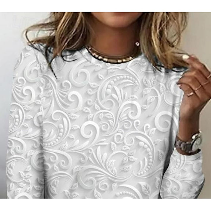Noelle | Elegante Bloemen Lange Mouw Tuniek Top