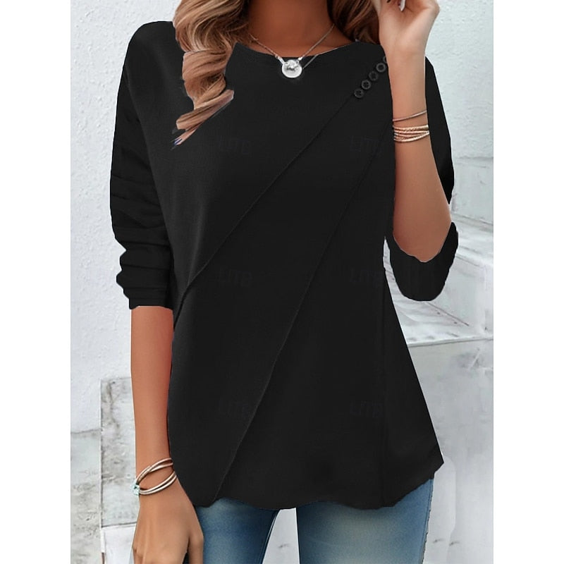 Miranda | Top met Drapé Knopdetails