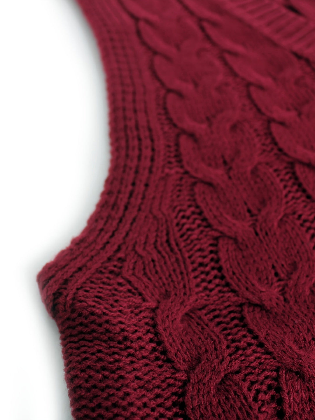 Cora | Gezellige Kabelgebreide V-Hals Sweater Vest