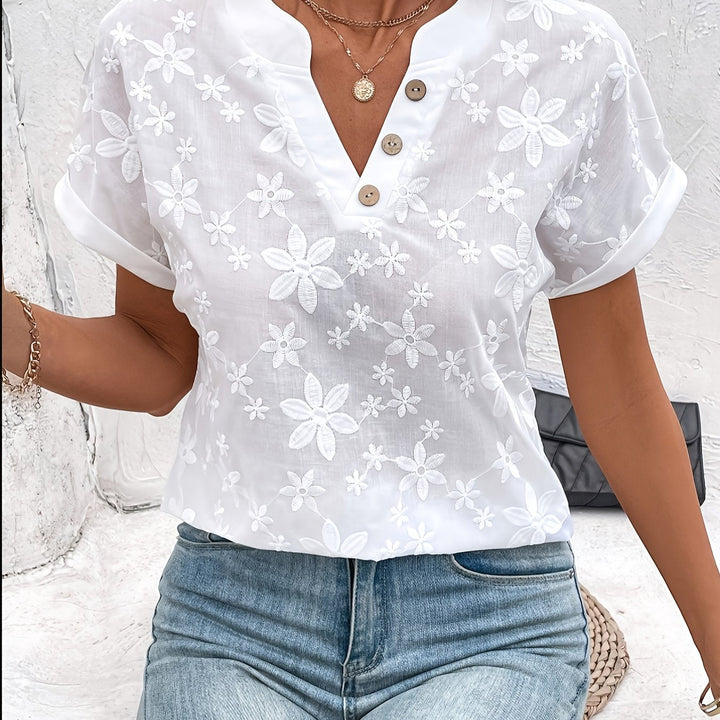 Lorraine | Bloemen V-Hals Blouse