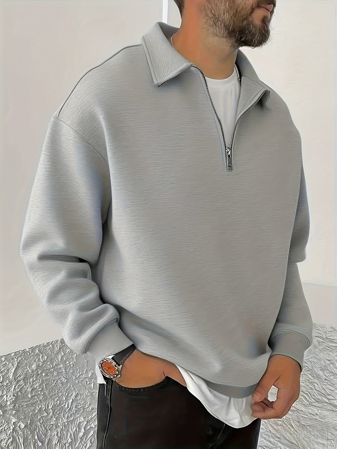 Nathaniel | Gezellige Half-Zip Sweatshirt