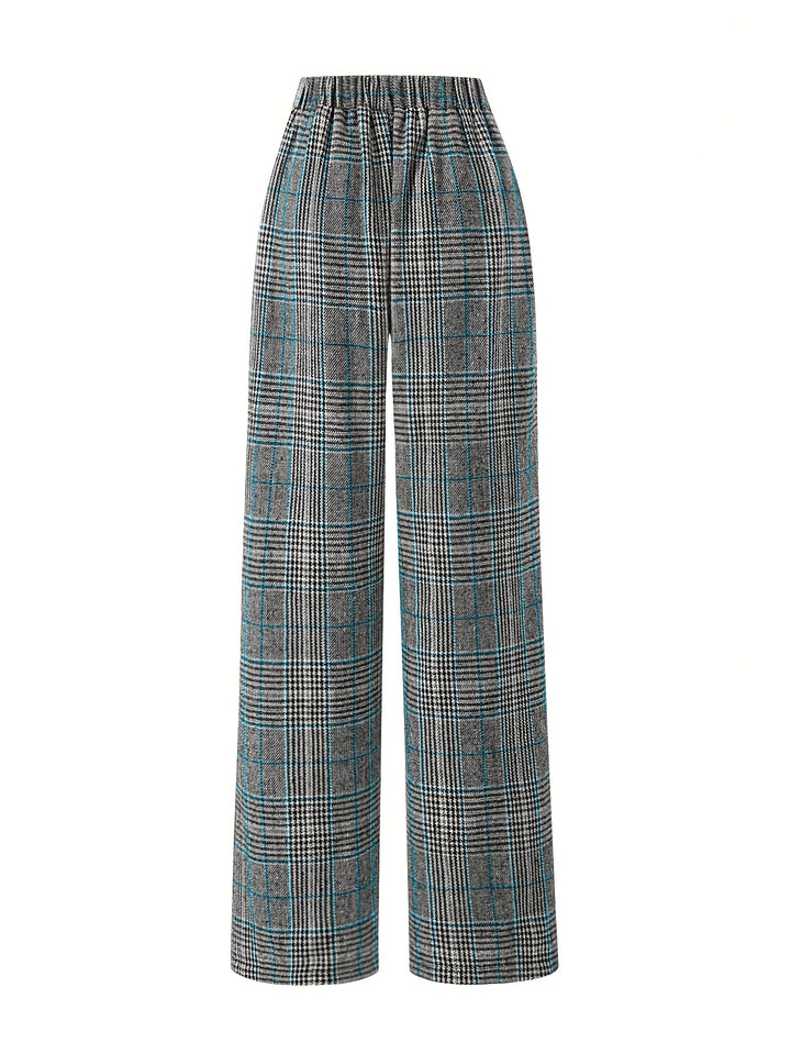 Matilda | Brede Pijpen Geruite Broek