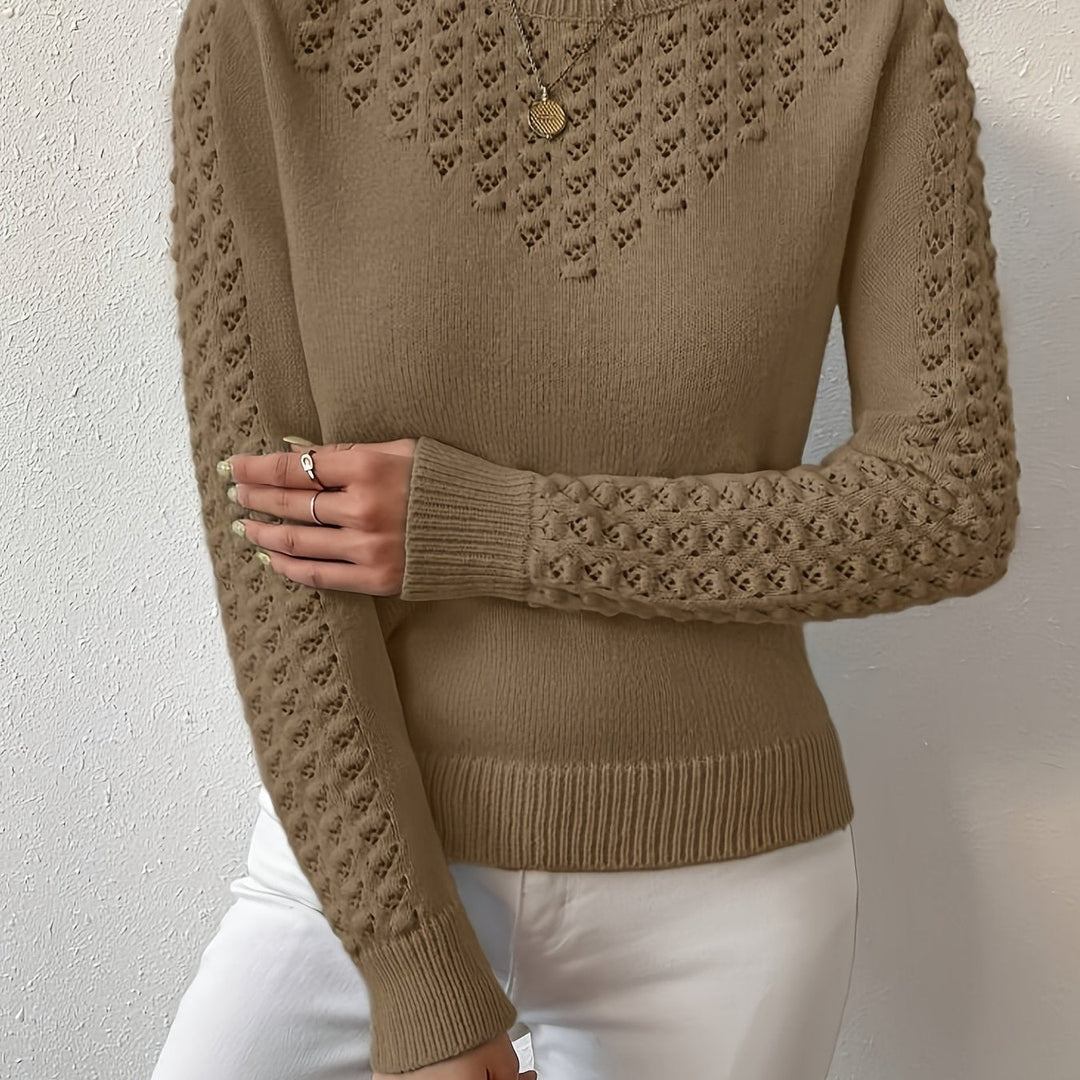 Aveline | Pointelle-Breigoed Ronde Hals Trui