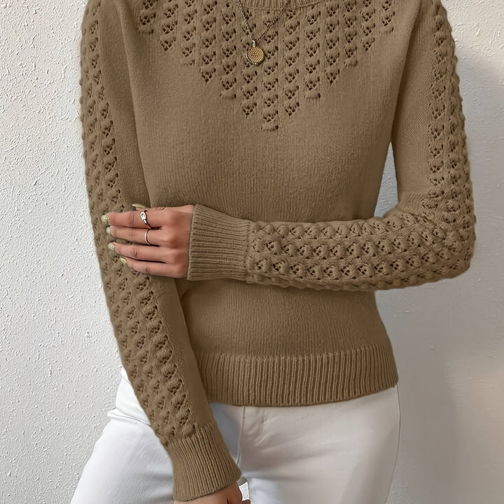 Aveline | Pointelle-Breigoed Ronde Hals Trui