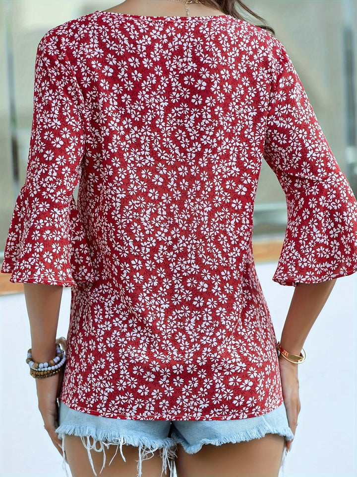 Lorraine | Bloemige Blouse met Ruffle-Mouwen