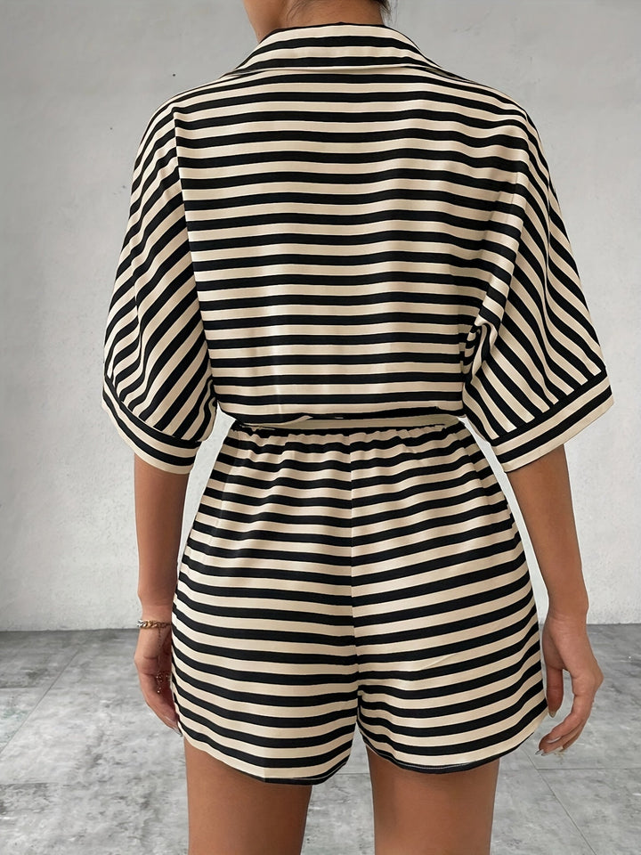 Renata | Gestreepte Romper met Ceintuur