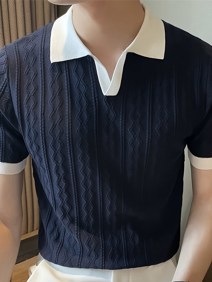 Barrett | Getextureerde Polo met Contrastkraag