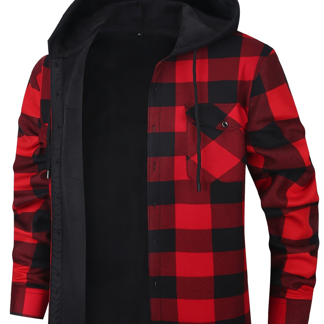 Desmond | Geruite Hooded Shirt Jacket