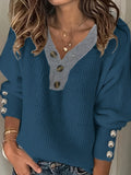 Deirdre | Knopenrand V-Hals Pullover