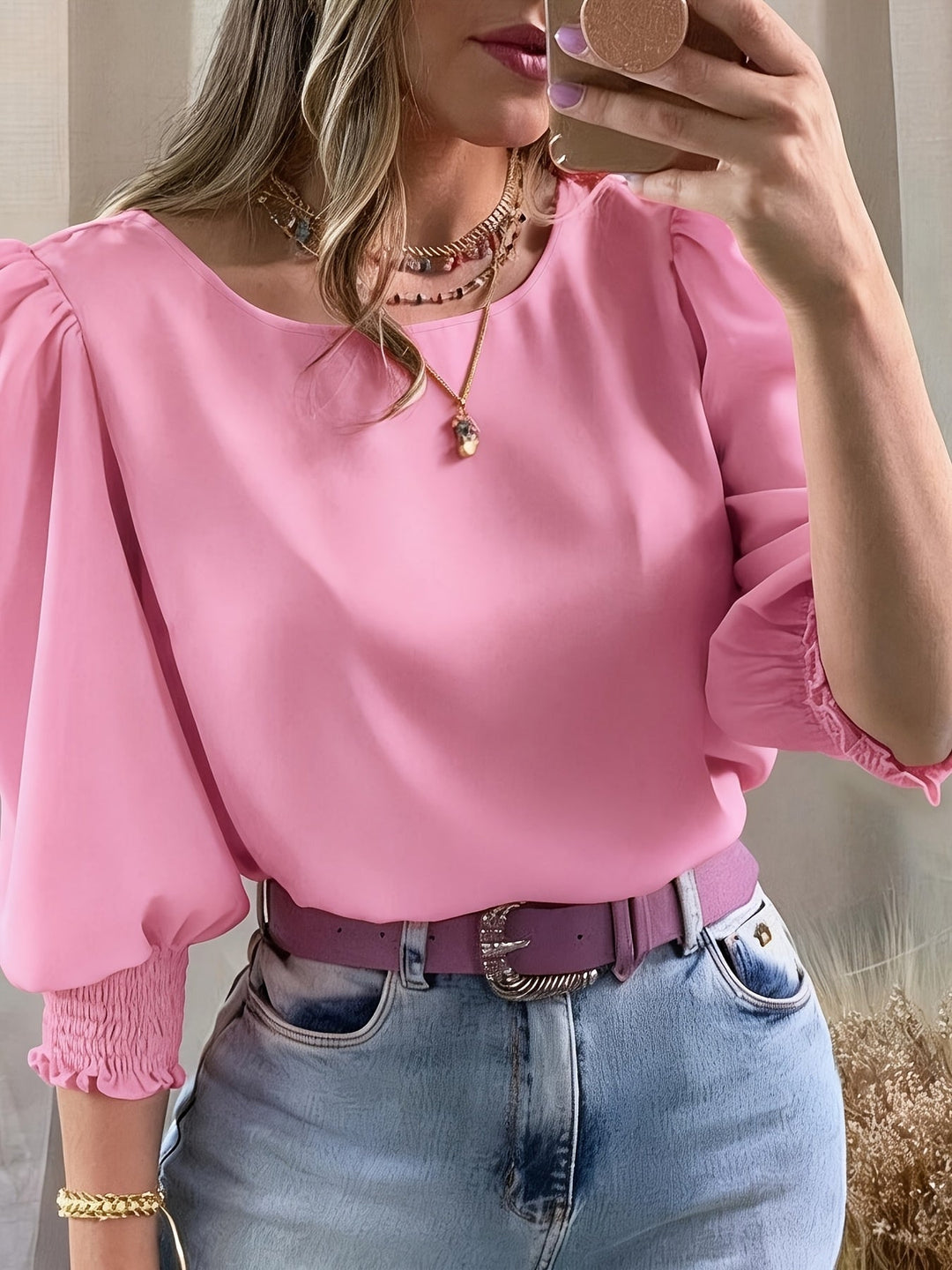 Ellen | Blouse met Pofmouwen
