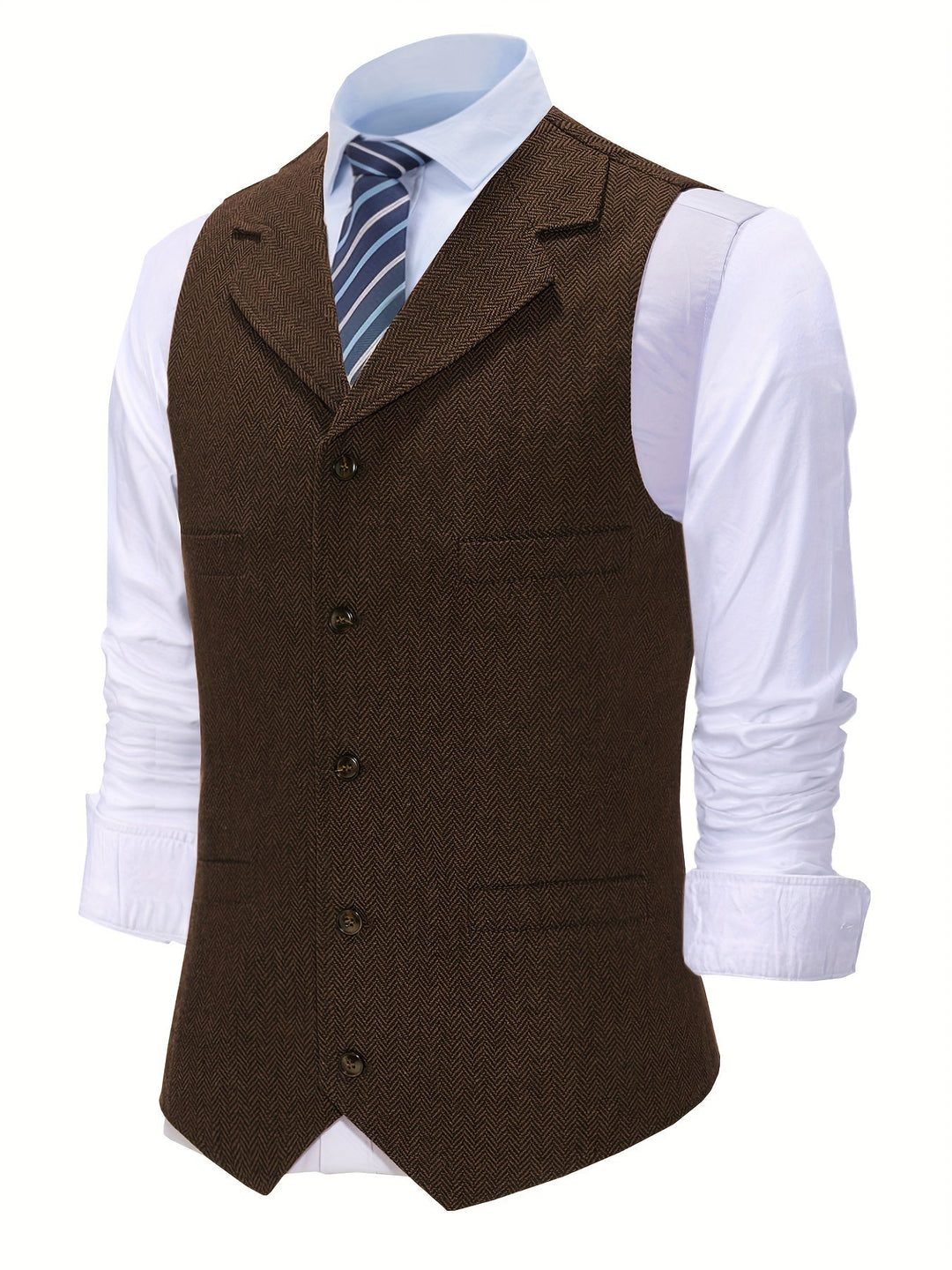 Byron | Verfijnde Haringbone Gilet